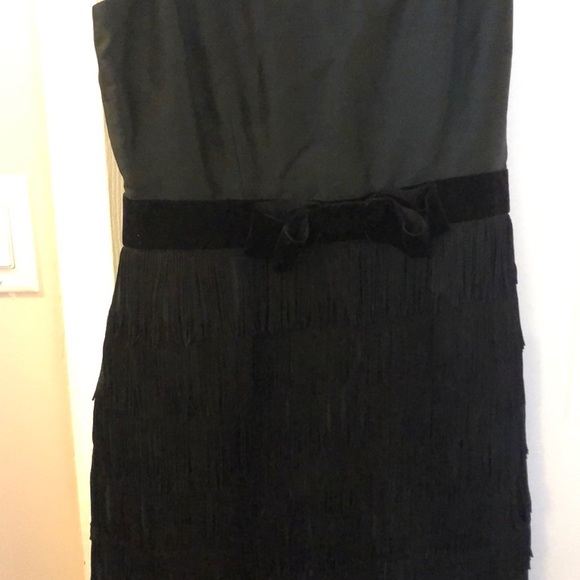 Kate Spade Black Fringe Silk Party Dress - Picture 3 of 8